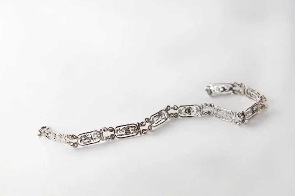 Egyptian Sterling Silver Hieroglyphs Links Bracel… - image 4