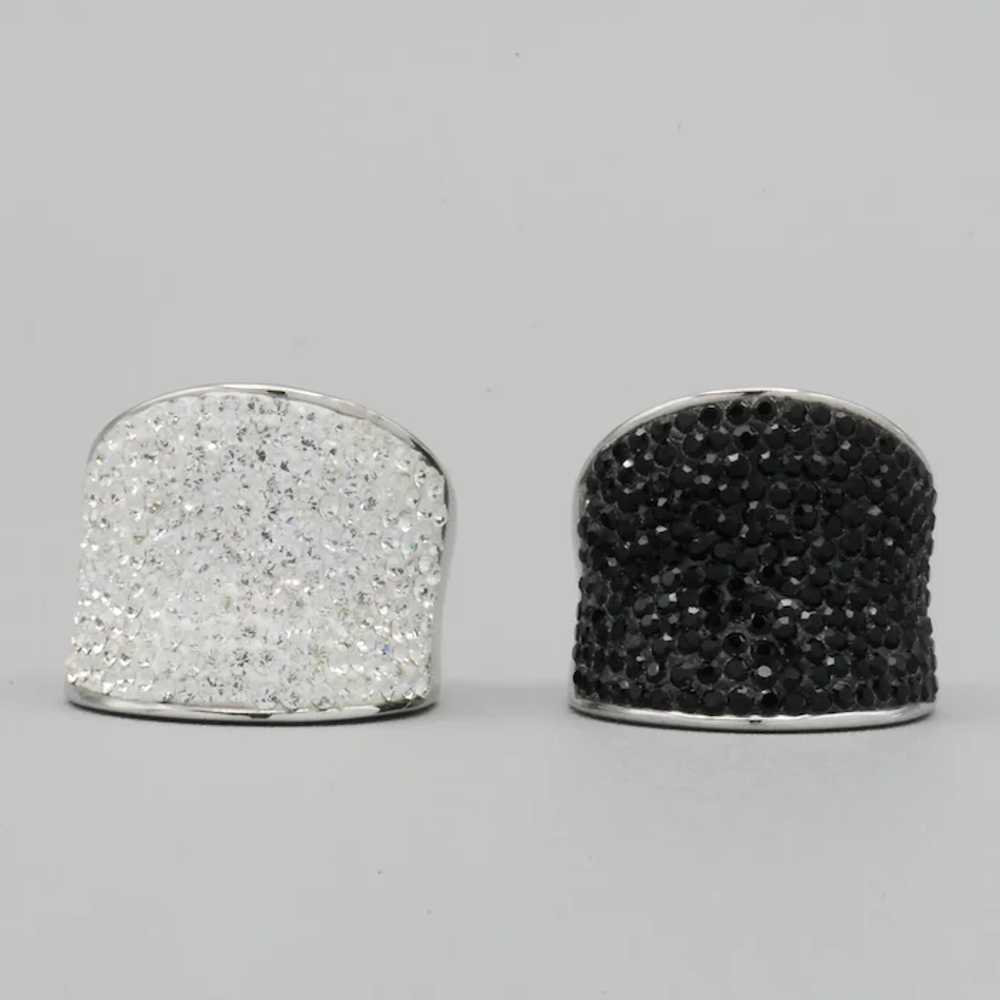 Gorgeous Pair of Costume Rings - Day and Night - image 10