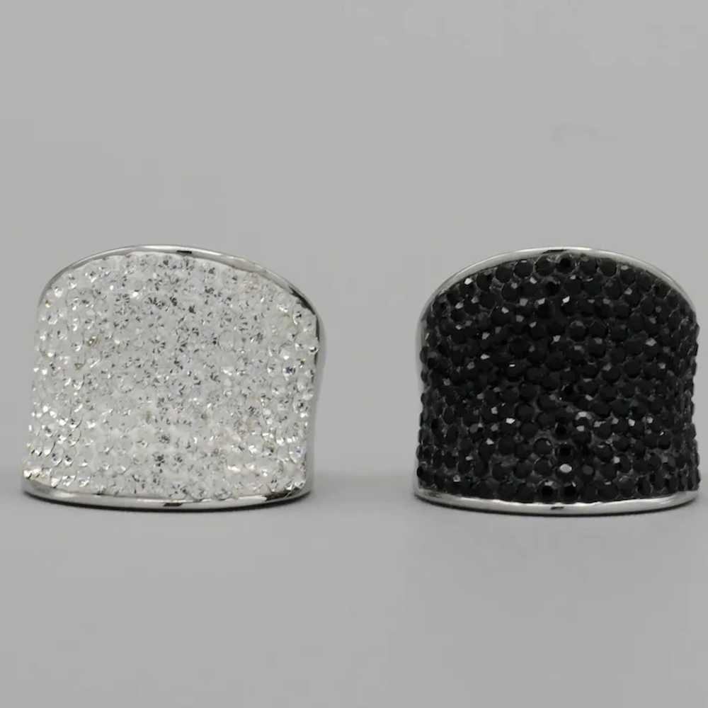 Gorgeous Pair of Costume Rings - Day and Night - image 2