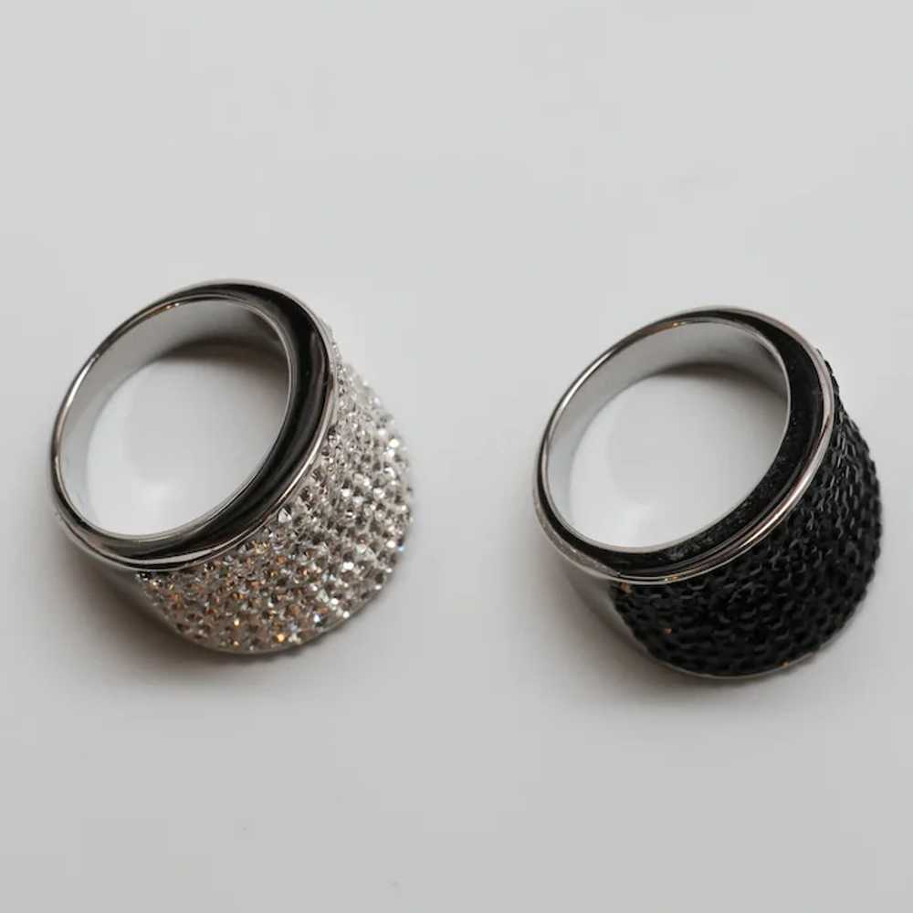 Gorgeous Pair of Costume Rings - Day and Night - image 7