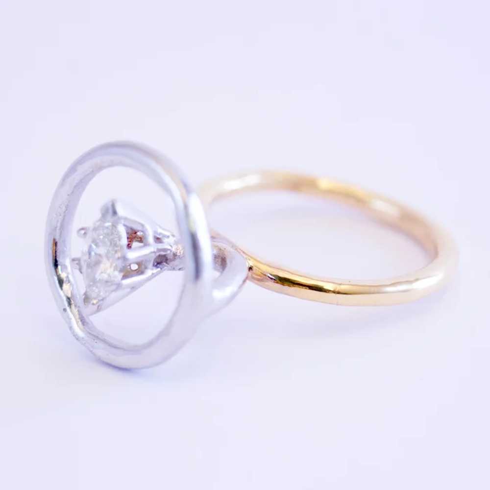 Artisan Diamond 14k Gold Ring 0.40 Ct Marquise Cut - image 2