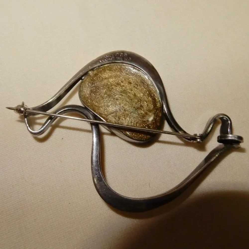 Modernist Sterling brooch large Dove of Peace S. … - image 6