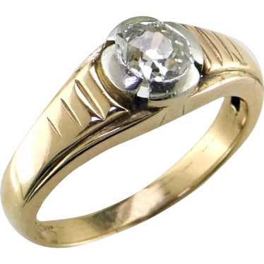 Jugendstil Old Mine Diamond 14K Platinum Ring - image 1