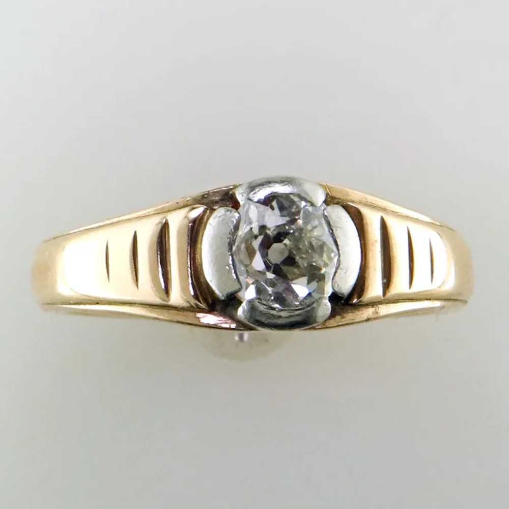 Jugendstil Old Mine Diamond 14K Platinum Ring - image 2