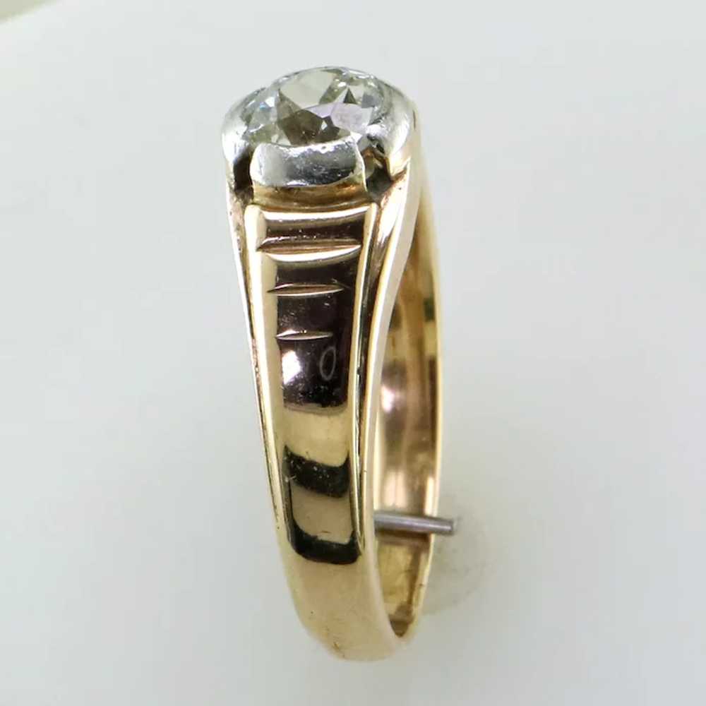 Jugendstil Old Mine Diamond 14K Platinum Ring - image 4