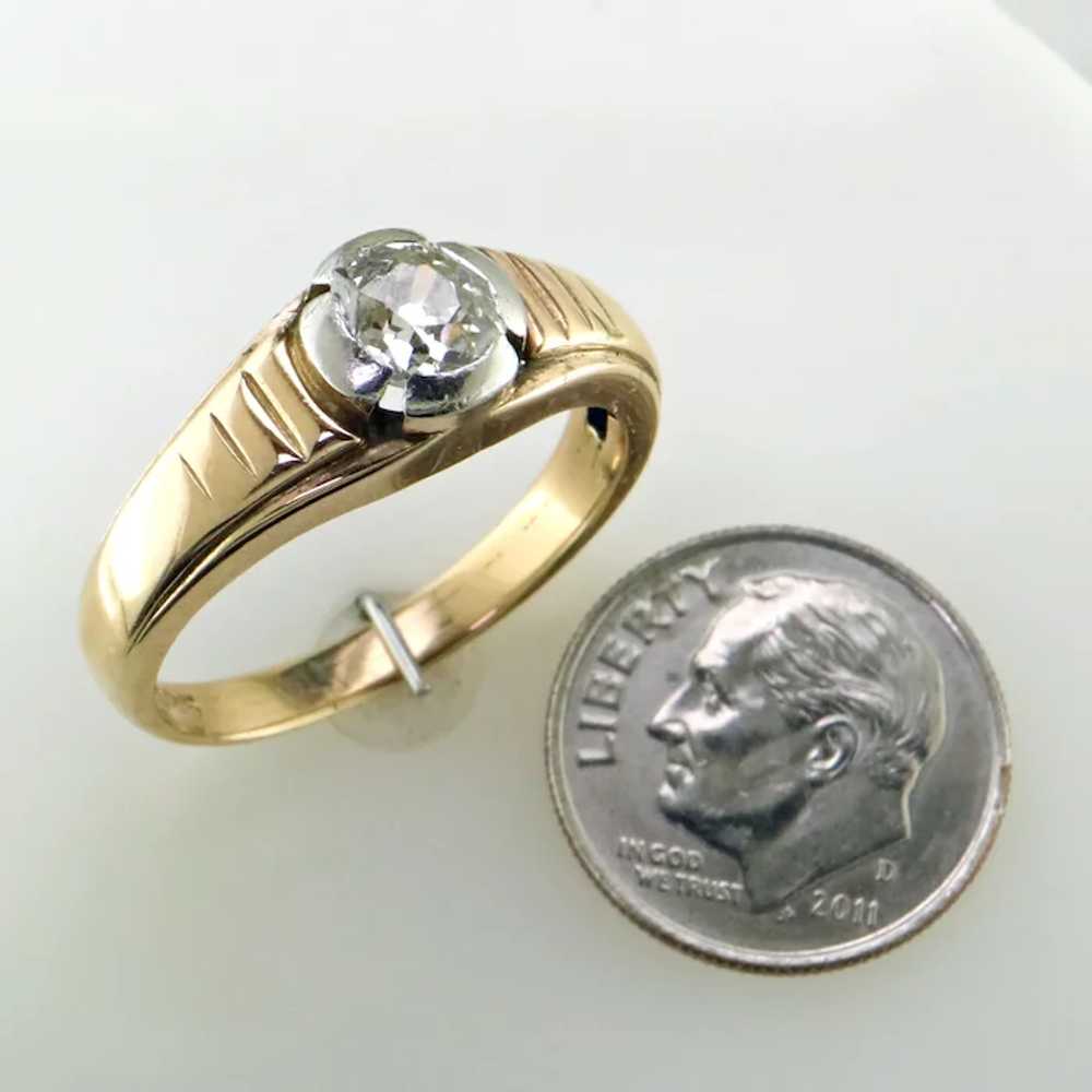 Jugendstil Old Mine Diamond 14K Platinum Ring - image 6