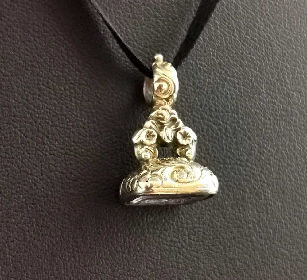 Antique Georgian seal fob pendant, rolled gold, Q… - image 12