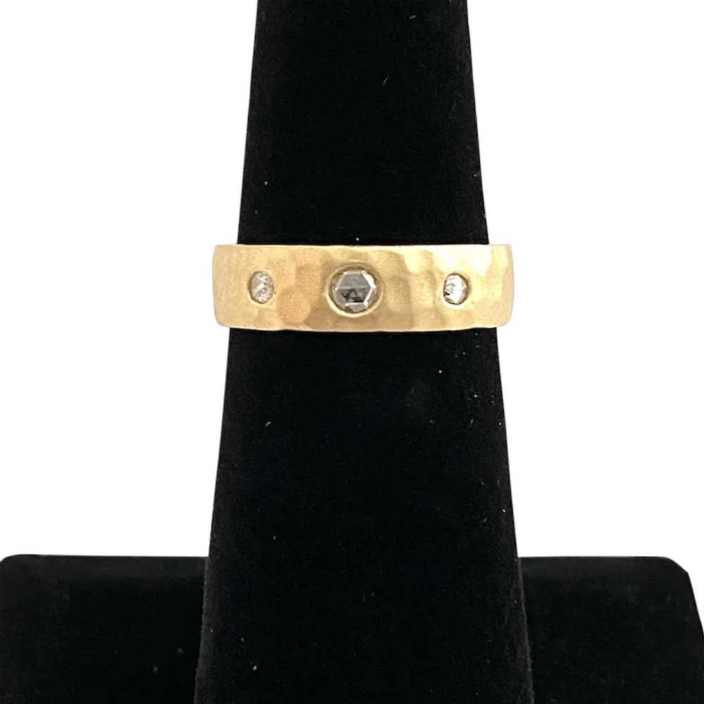 14 Karat Gold and Rose Cut Diamond Band - image 1