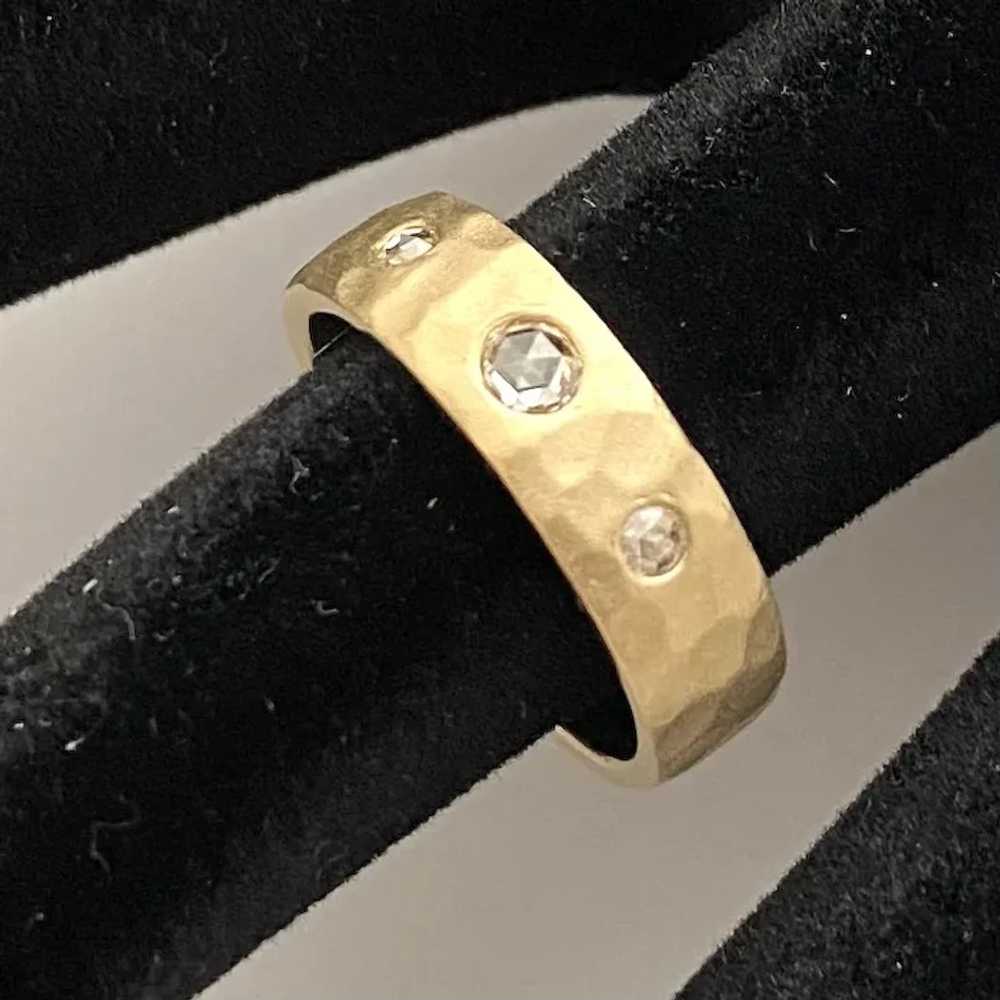 14 Karat Gold and Rose Cut Diamond Band - image 2