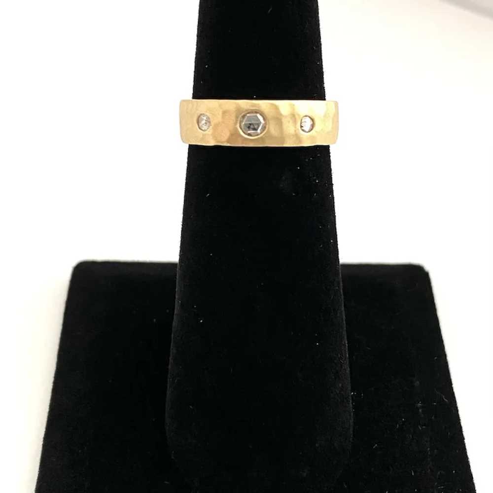 14 Karat Gold and Rose Cut Diamond Band - image 5