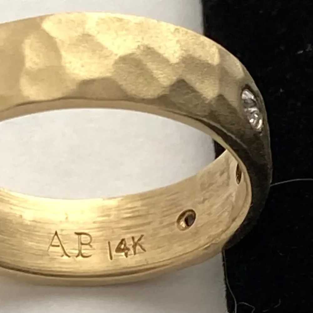 14 Karat Gold and Rose Cut Diamond Band - image 7