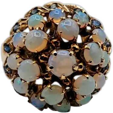 18K Opal Sapphire Princess Ring