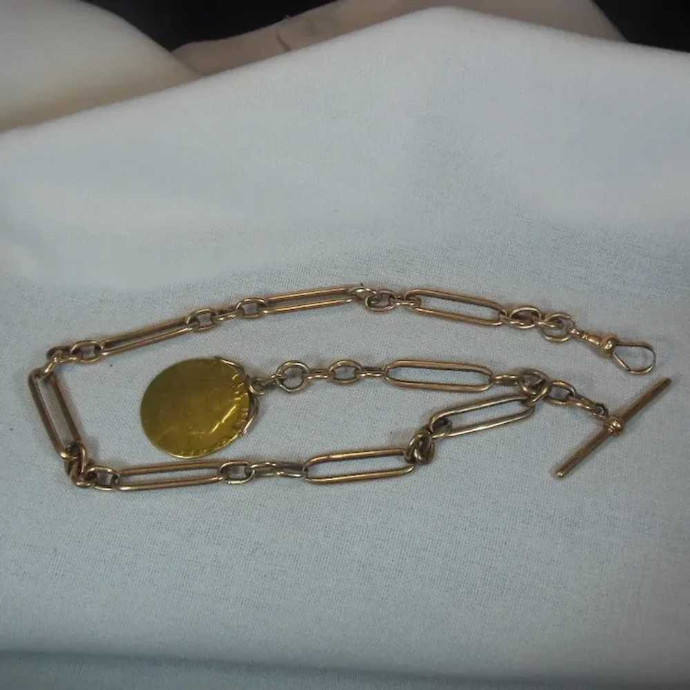 Antique 9 ct/kt Rose Gold Albert Watch Chain/Neck… - image 2