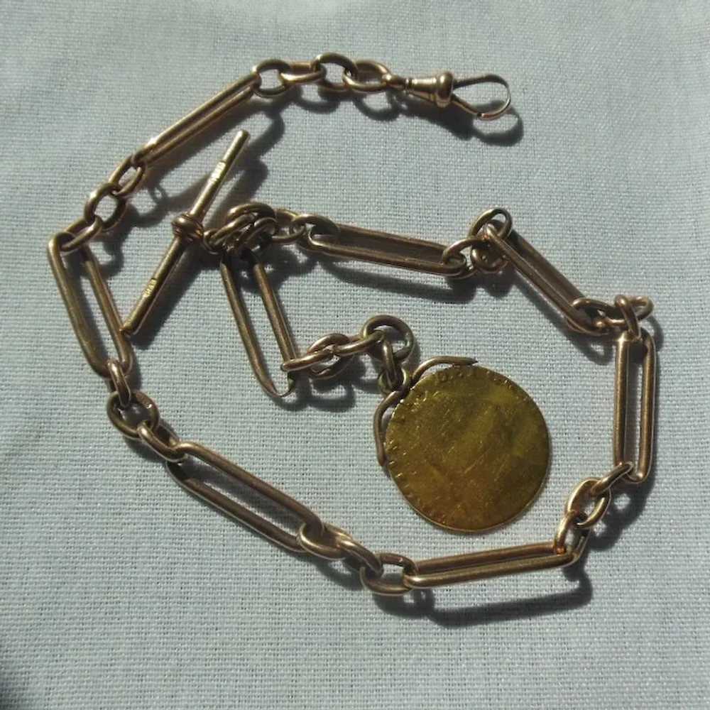 Antique 9 ct/kt Rose Gold Albert Watch Chain/Neck… - image 6