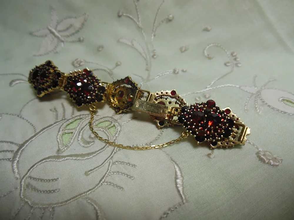 Exquisite 18 KT Gold Garnet Gem Bracelet - image 9