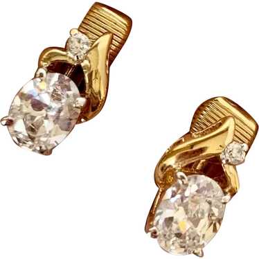 Faux Diamond Clip Earrings