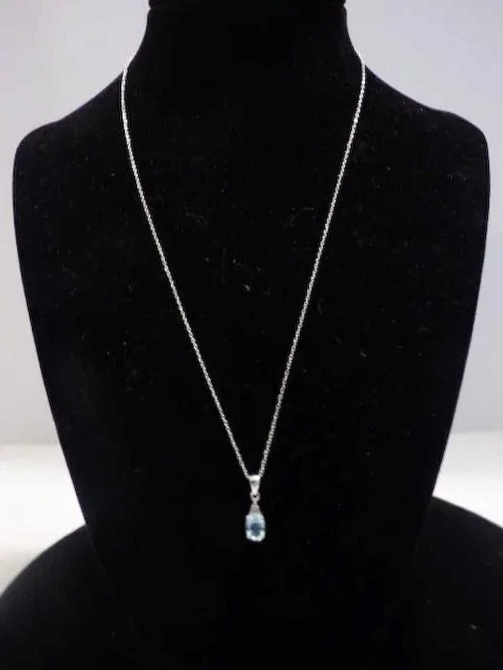 Blue Topaz & Diamond Necklace & Earrings - image 2