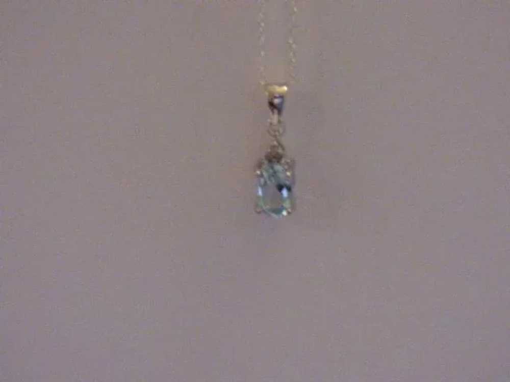 Blue Topaz & Diamond Necklace & Earrings - image 3