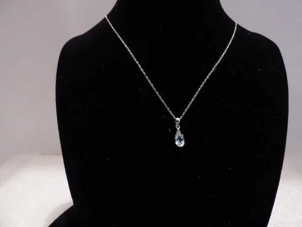 Blue Topaz & Diamond Necklace & Earrings - image 7