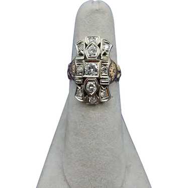 14 Karat Vintage Art Dec o Diamond Ring