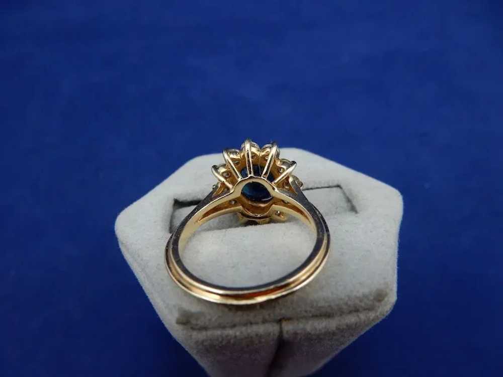 Estate 14 Karat Sapphire and Diamond Ring - image 4