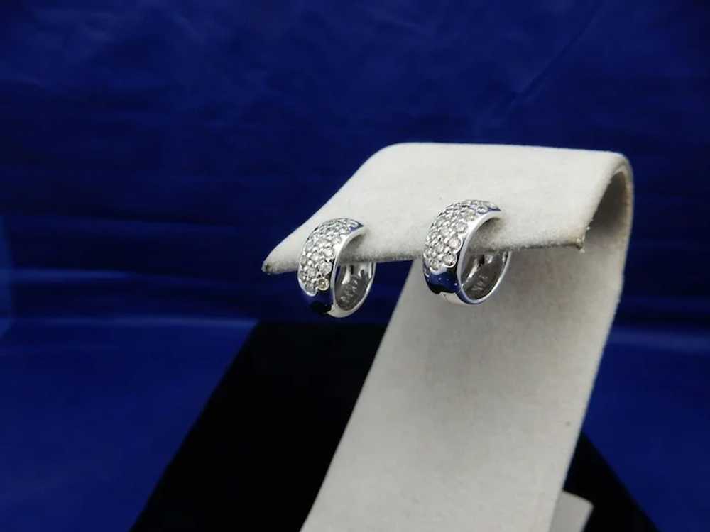 14 karat Diamond Huggie Earrings - image 3