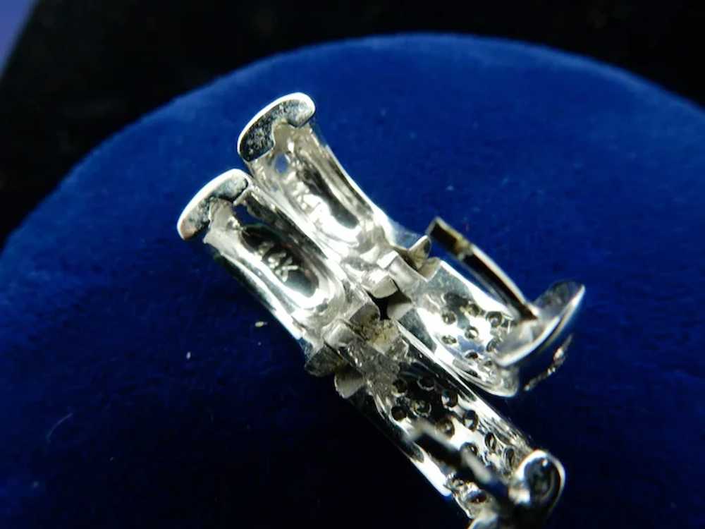 14 karat Diamond Huggie Earrings - image 5