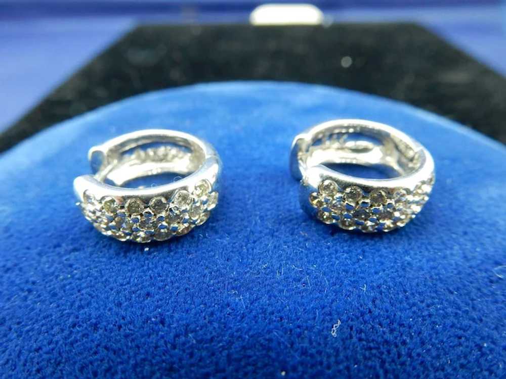 14 karat Diamond Huggie Earrings - image 7