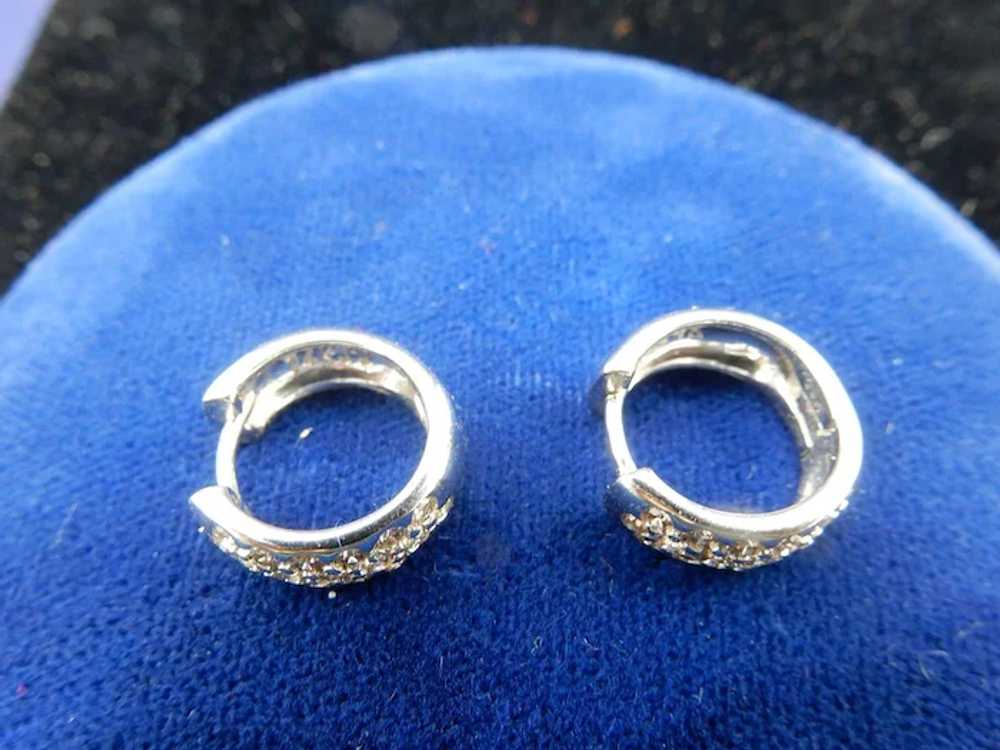 14 karat Diamond Huggie Earrings - image 8