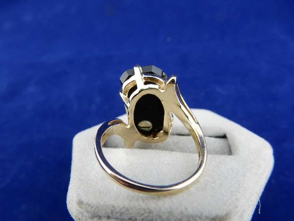 Initialed Onyx and Diamond Ring - image 7