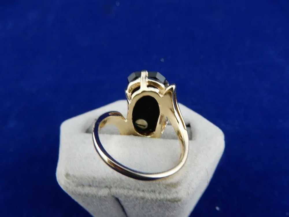 Initialed Onyx and Diamond Ring - image 9