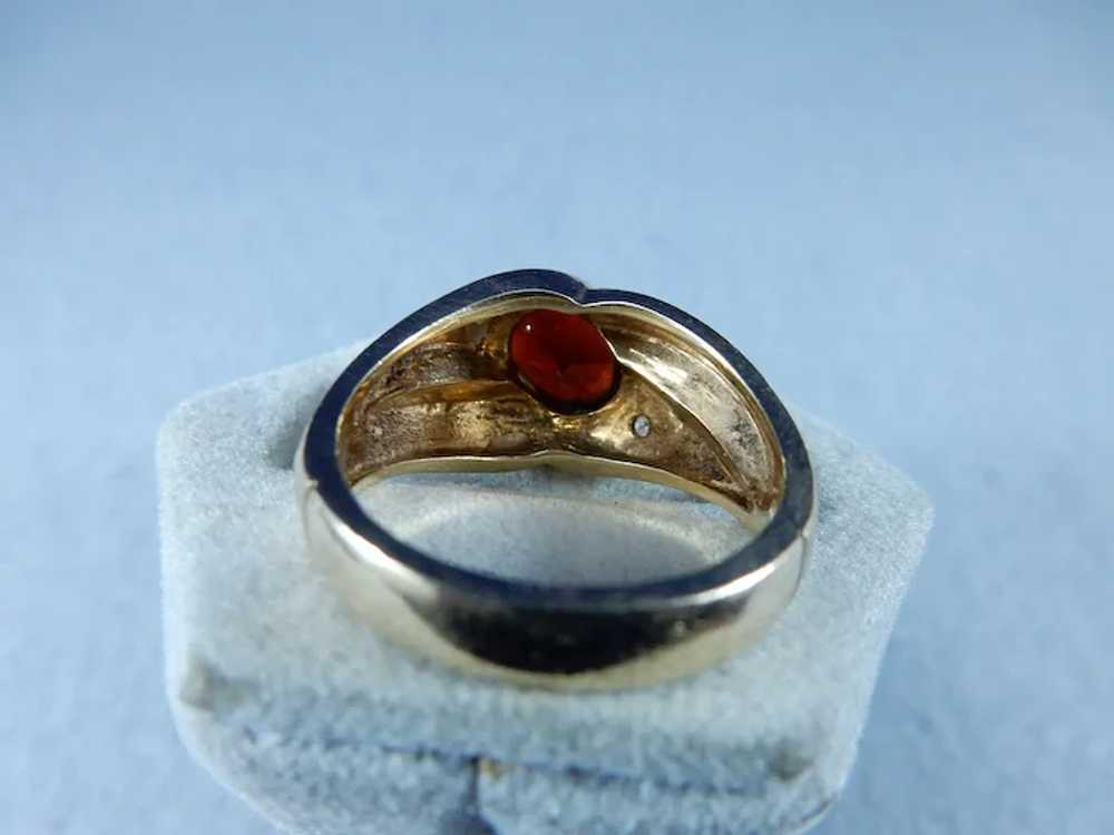 10 Karat Mens Natural Garnet Ring - image 4