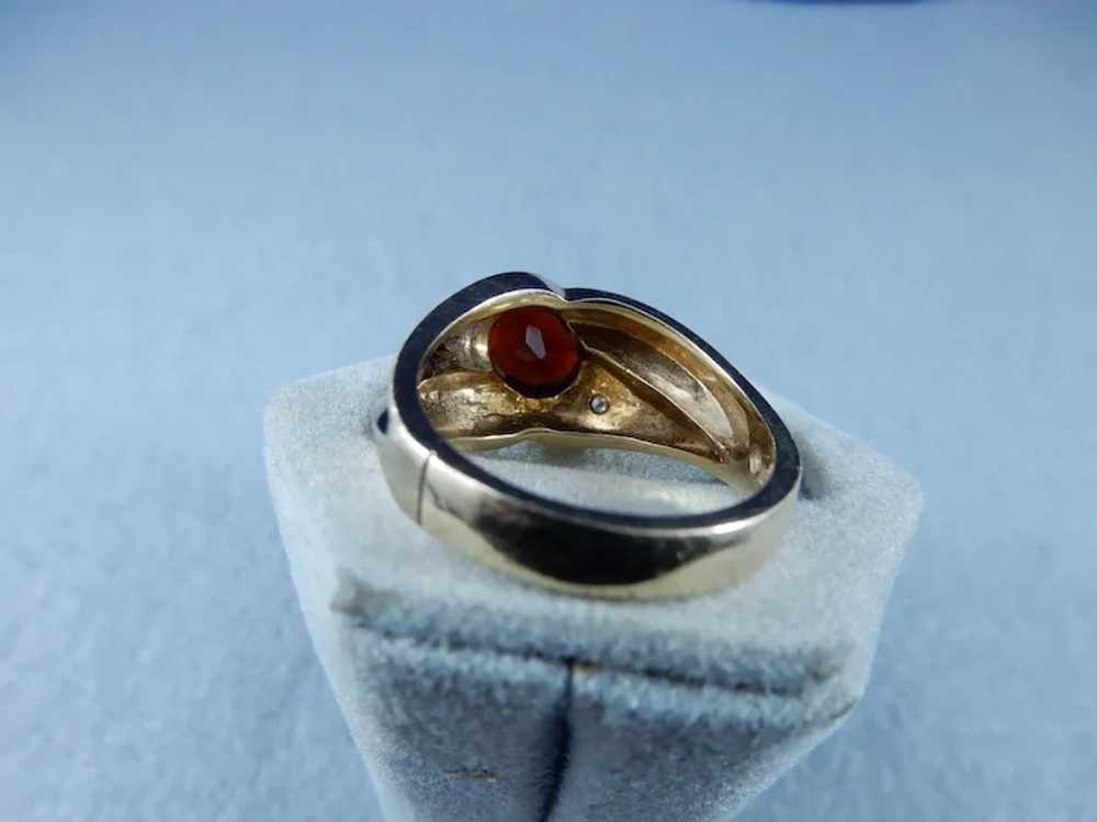 10 Karat Mens Natural Garnet Ring - image 7