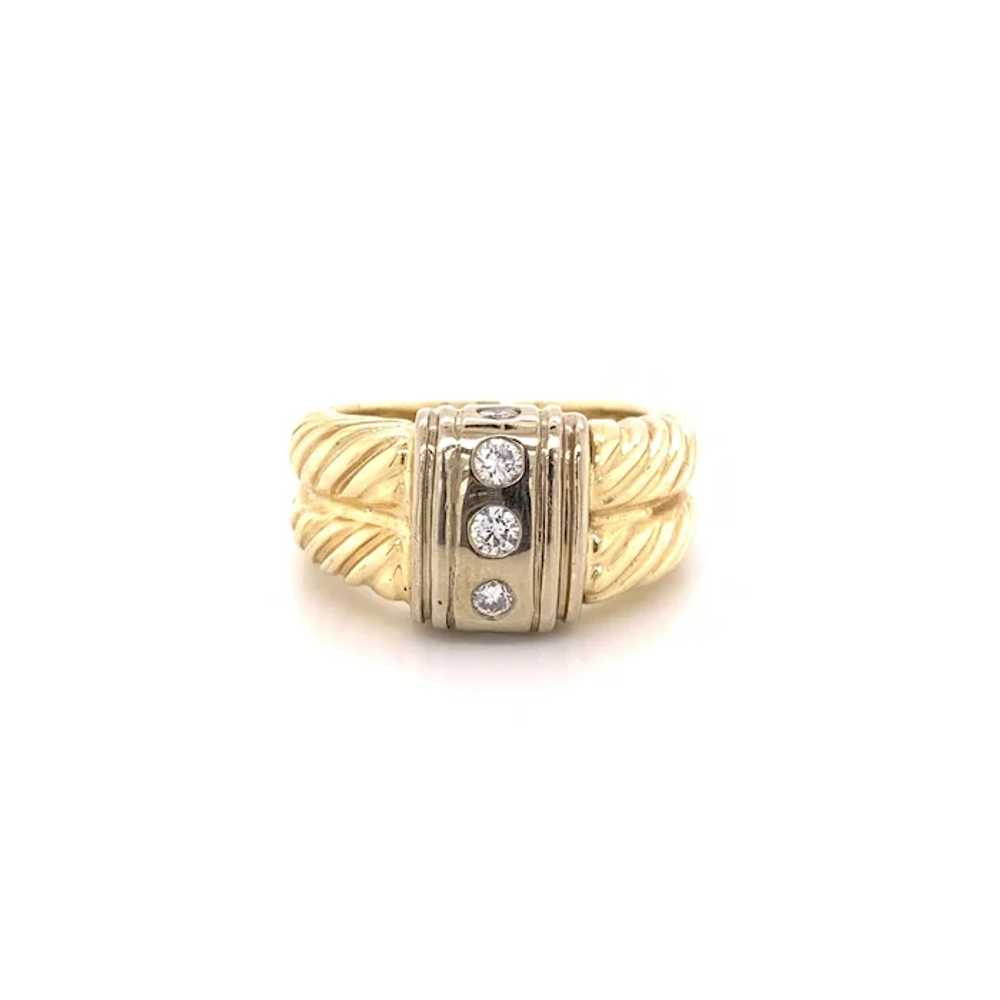 Vintage 14K Yellow Gold .25ctw Diamond Rope Twist… - image 4