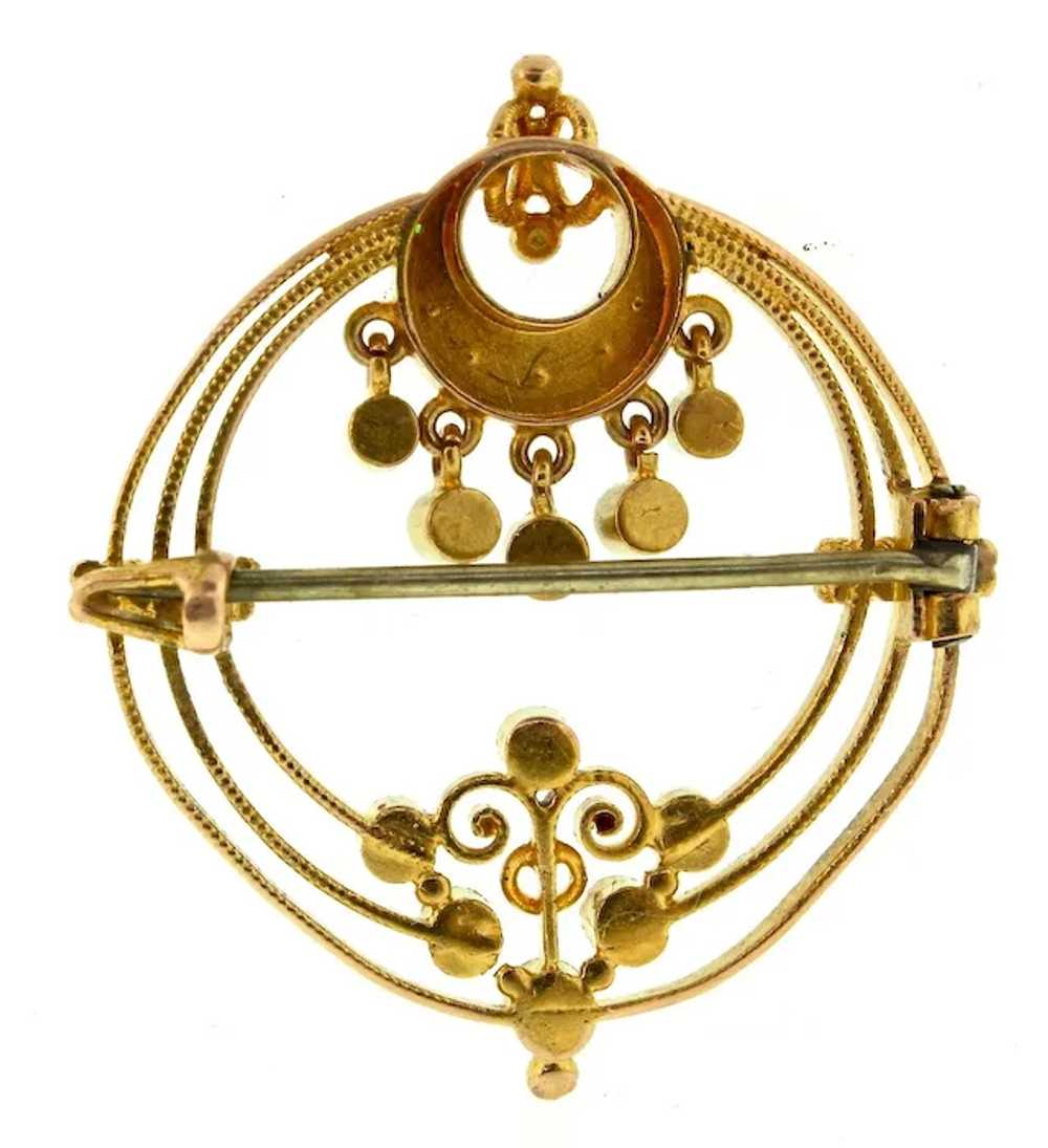 Antique Victorian European 15K Gold Pearl Persian… - image 4
