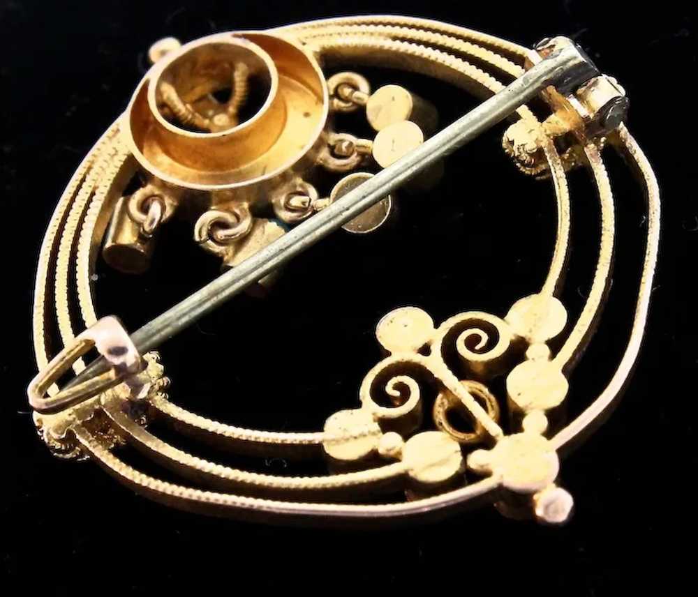 Antique Victorian European 15K Gold Pearl Persian… - image 5