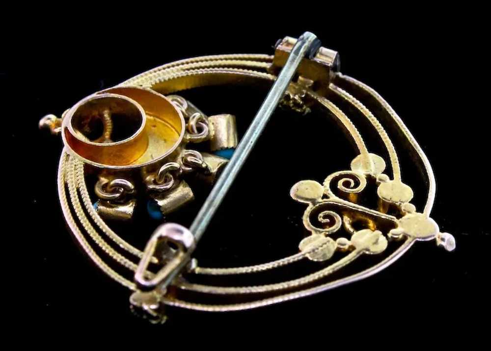 Antique Victorian European 15K Gold Pearl Persian… - image 6