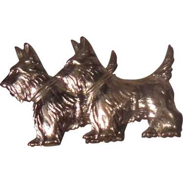 Pair of Vintage Sterling Silver Scotty Dogs Pin