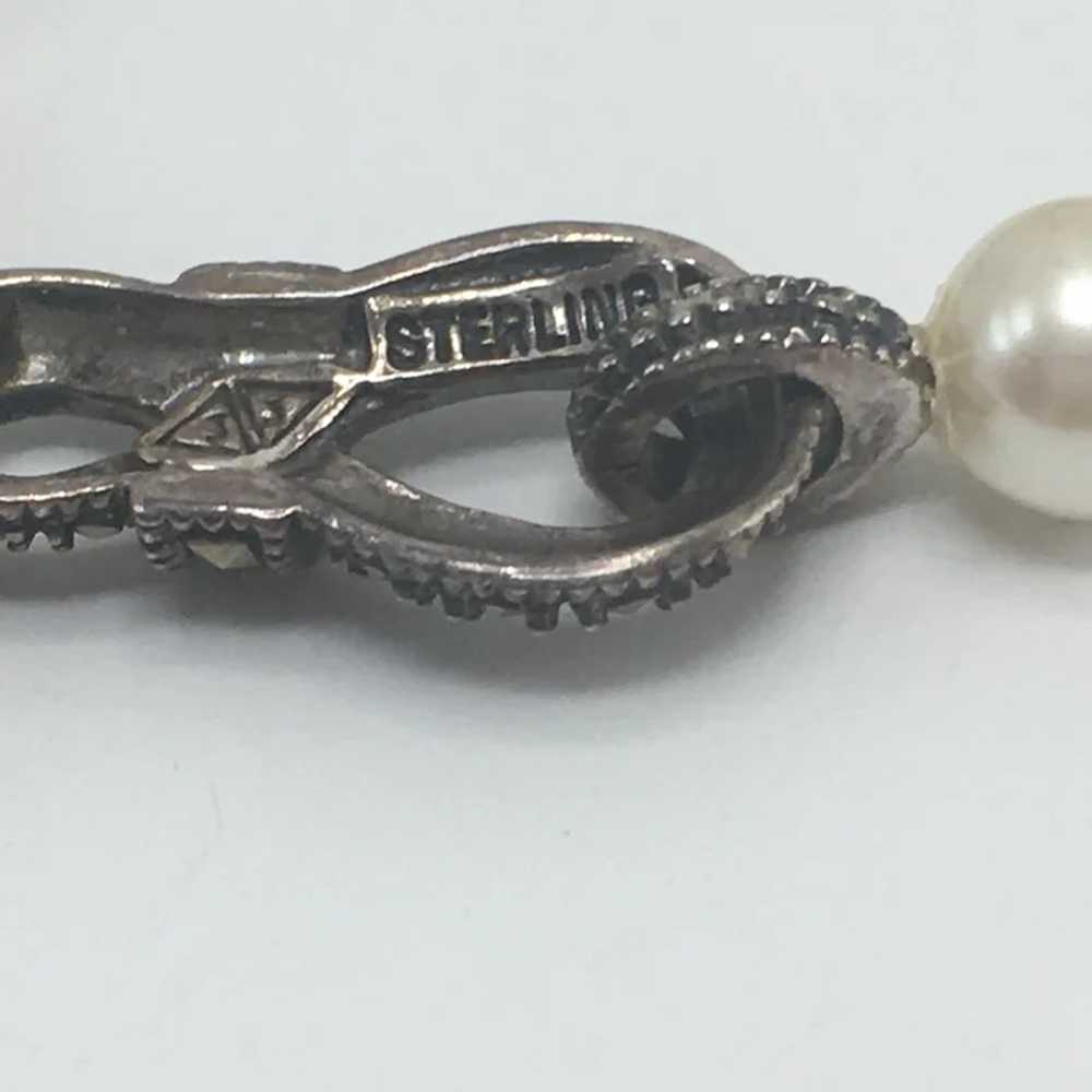 Judith Jack Marcasite, Sterling, and Faux Pearl N… - image 3