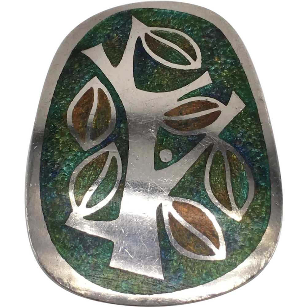 Modernist Yoko Handmade Sterling and Enamel Tree … - image 1