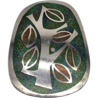 Modernist Yoko Handmade Sterling and Enamel Tree … - image 1