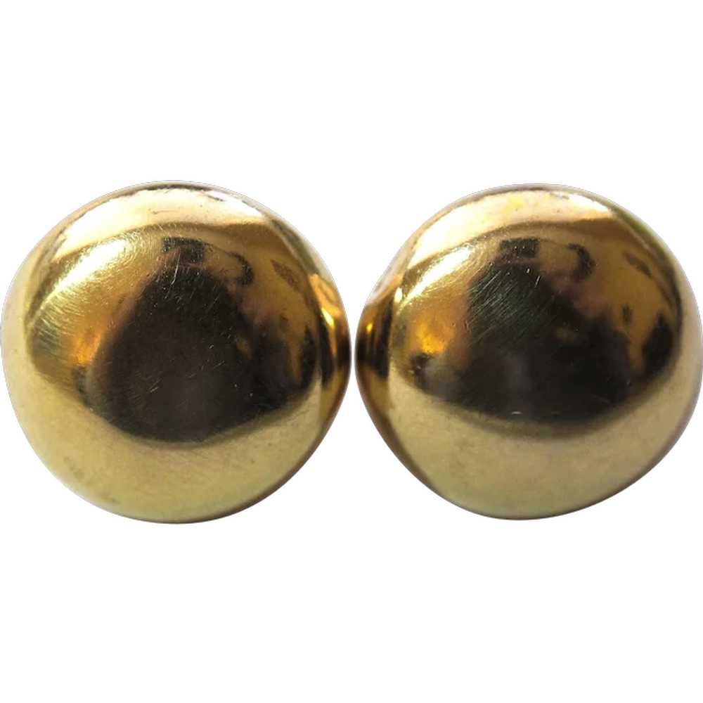 14K Gold, Oblate (Flattened) Spheroid Earrings - image 1