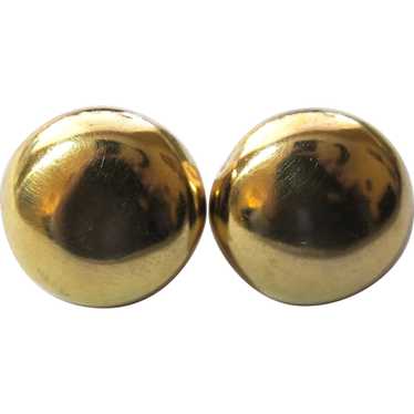 14K Gold, Oblate (Flattened) Spheroid Earrings - image 1