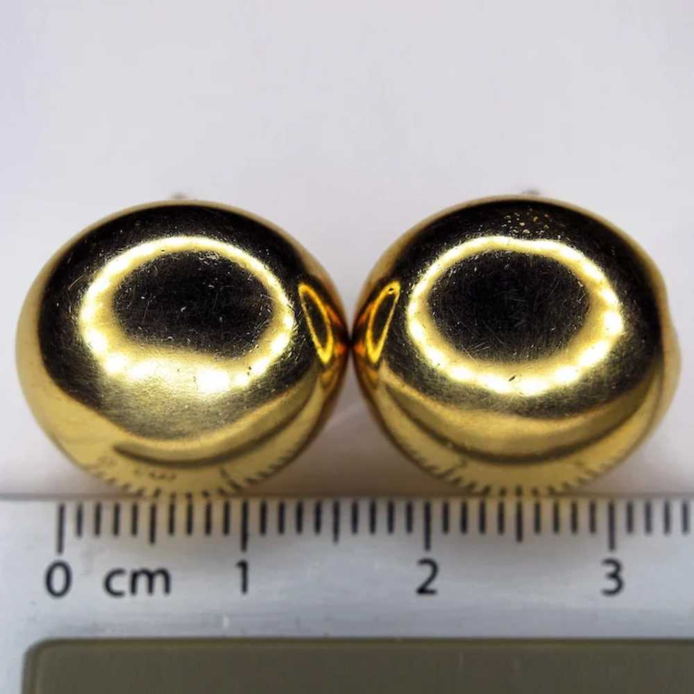 14K Gold, Oblate (Flattened) Spheroid Earrings - image 2