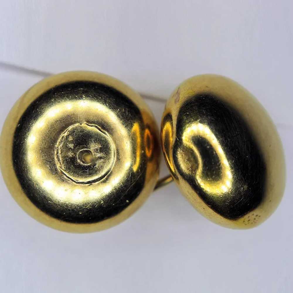 14K Gold, Oblate (Flattened) Spheroid Earrings - image 3