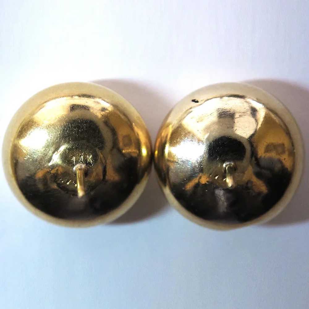 14K Gold, Oblate (Flattened) Spheroid Earrings - image 5