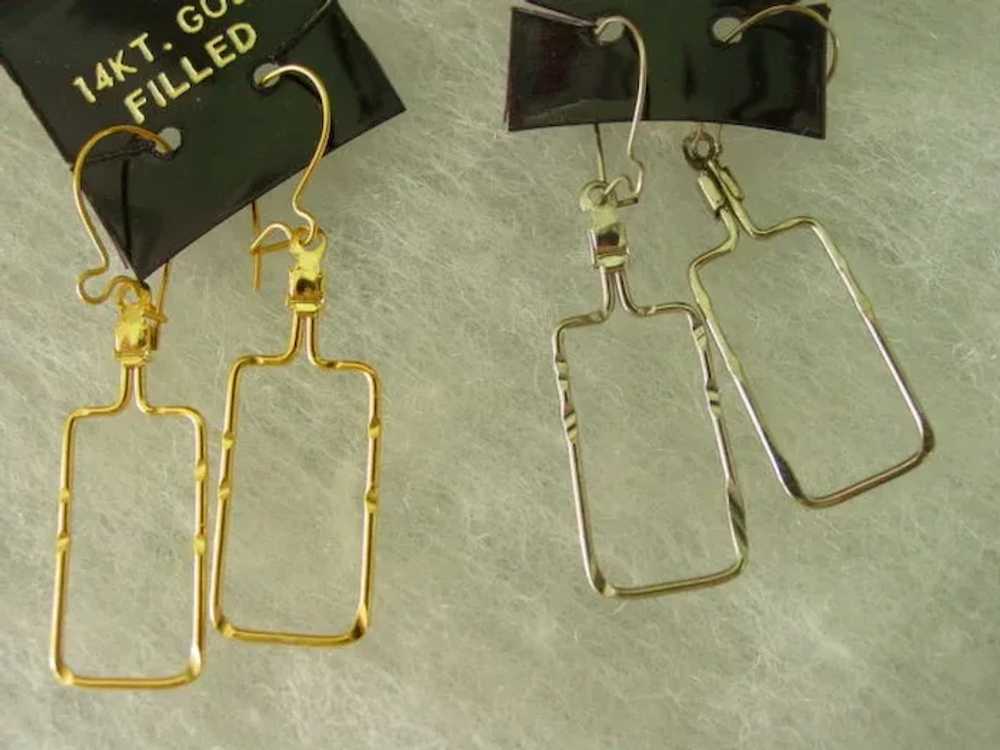 Vintage Wire Dangling  Earrings w 14Kt Gold Fille… - image 1