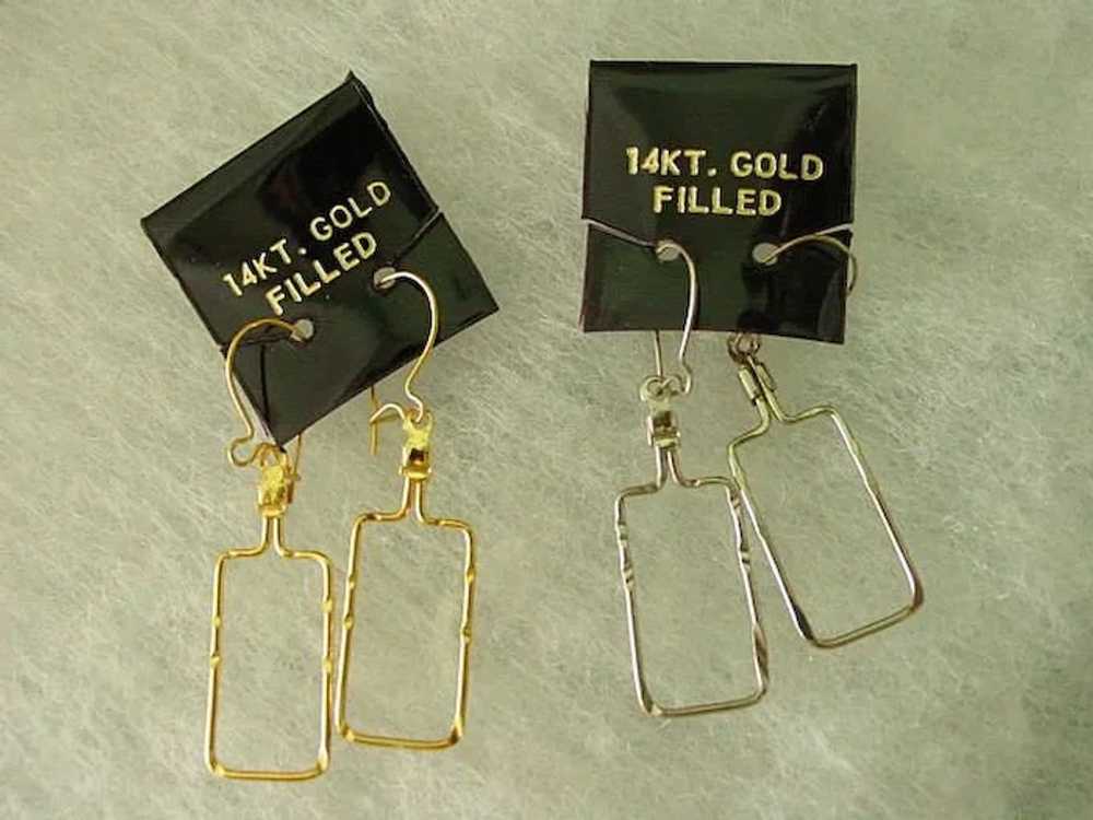 Vintage Wire Dangling  Earrings w 14Kt Gold Fille… - image 2