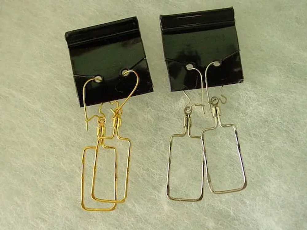 Vintage Wire Dangling  Earrings w 14Kt Gold Fille… - image 3