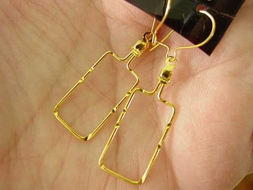 Vintage Wire Dangling  Earrings w 14Kt Gold Fille… - image 4